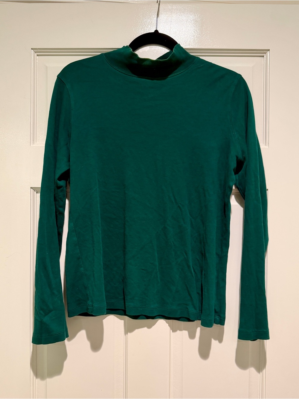 Green Mock Neck Long Sleeve Top